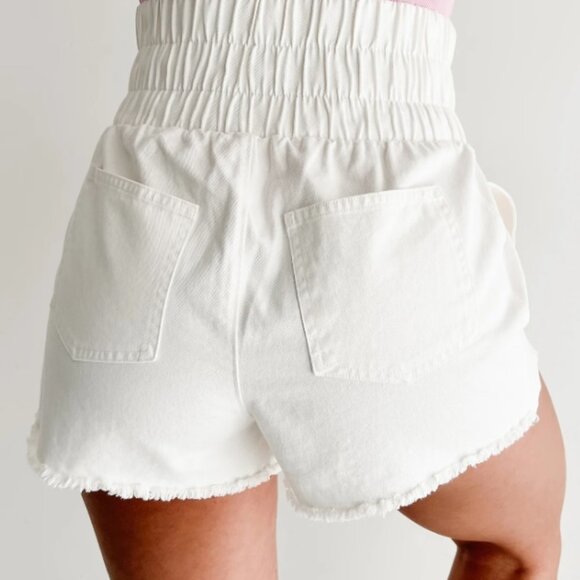 NanaMacs Lorna High Waist Washed Twill Shorts - Picture 4 of 4